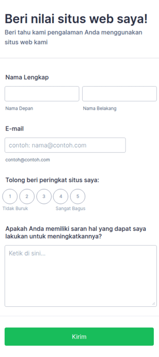 Formulir Penilaian Situs Web