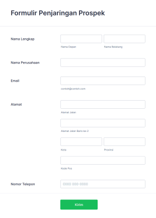 Formulir Penjaringan Prospek Form Template