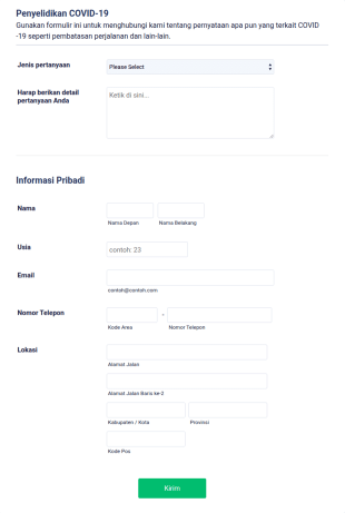 Formulir Penyelidikan COVID 19