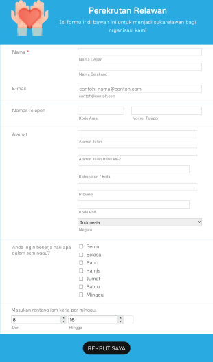 Formulir Perekrutan Relawan Form Template