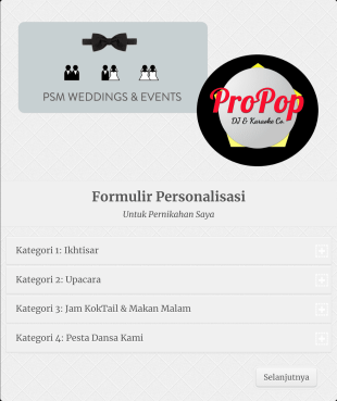 Formulir Perencanaan DJ Pernikahan Form Template