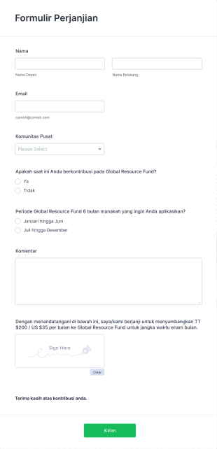 Formulir Perjanjian Form Template