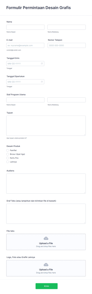 Formulir Permintaan Desain Grafis Form Template