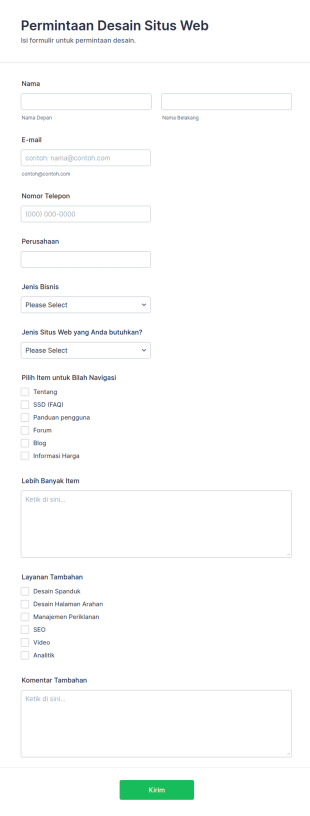 Formulir Permintaan Desain Situs Web