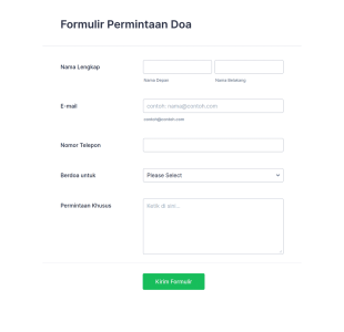 Formulir Permintaan Doa Pribadi