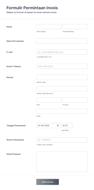 Formulir Permintaan Invois Form Template