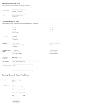 Formulir Permintaan Konten SEO Form Template