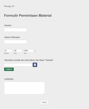 Formulir Permintaan Material Form Template
