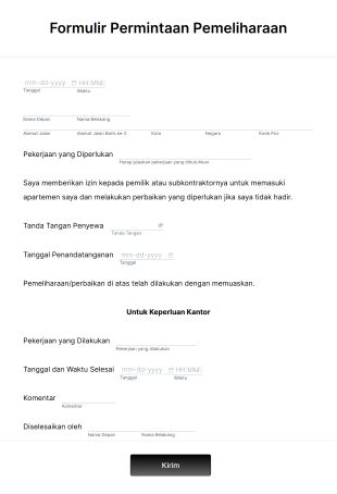 Formulir Permintaan Pemeliharaan