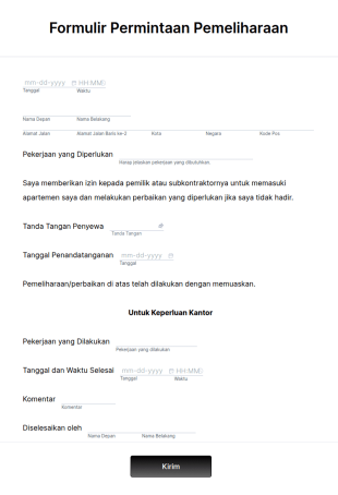 Formulir Permintaan Pemeliharaan