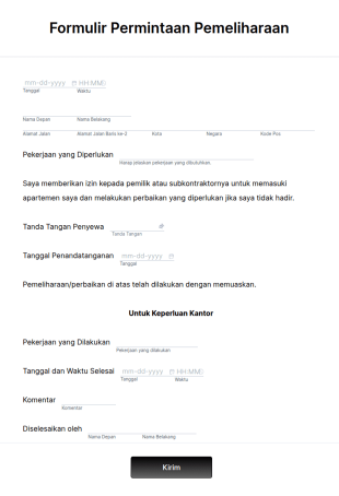 Formulir Permintaan Pemeliharaan
