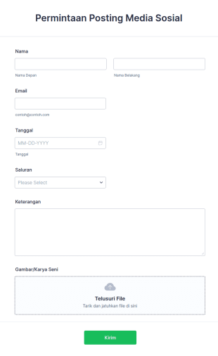 Formulir Permintaan Posting Media Sosial