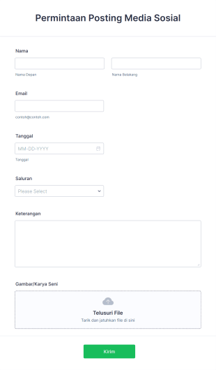 Formulir Permintaan Posting Media Sosial