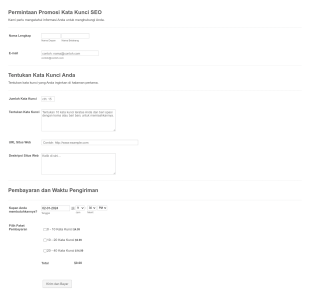 Formulir Permintaan Promosi Kata Kunci SEO Form Template