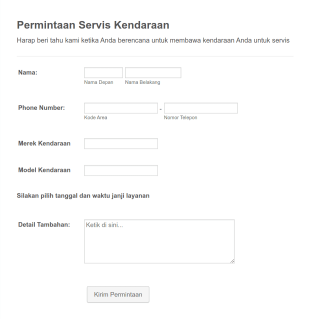 Formulir Permintaan Servis Kendaraan
