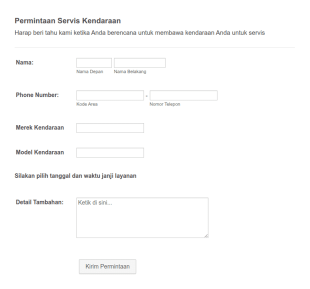 Formulir Permintaan Servis Kendaraan