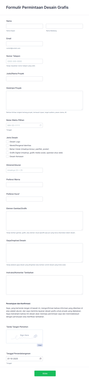 Formulir Permohonan Desain Grafis Template Formulir | Jotform