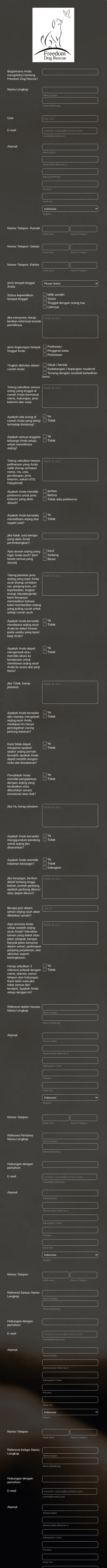Formulir Permohonan Hak Asuh Binatang
