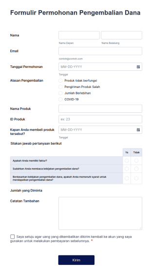 Formulir Permohonan Pengembalian Dana