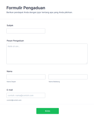 Formulir Pernyataan Pengaduan Form Template