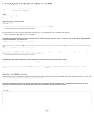 Formulir Pernyataan Perawatan Rambut Saat Pandemi COVID 19