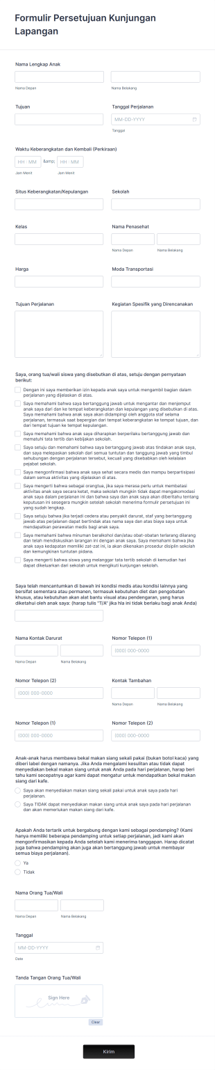 Formulir Persetujuan Kunjungan Lapangan