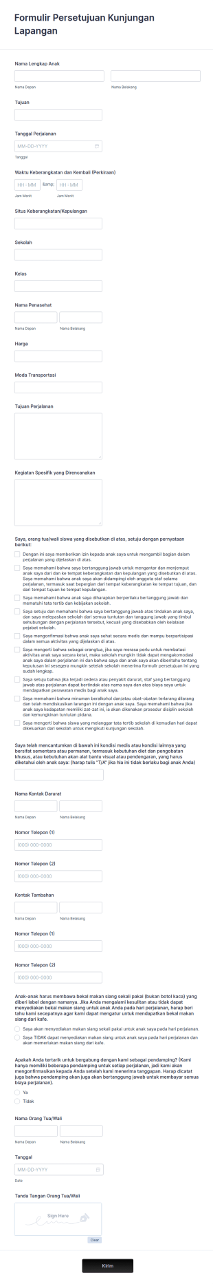 Formulir Persetujuan Kunjungan Lapangan