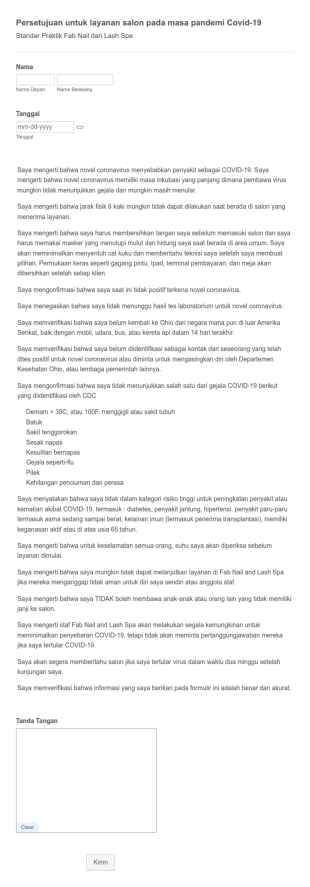 Formulir Persetujuan Layanan Ekstensi Mata Pada Masa Covid 19