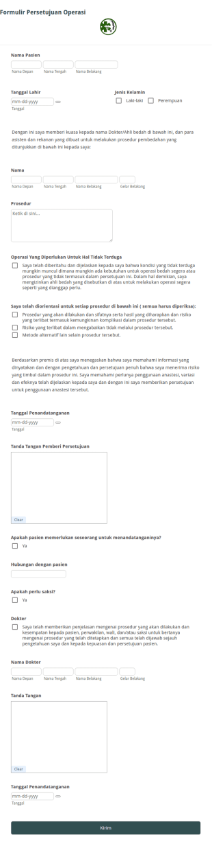 Formulir Persetujuan Operasi