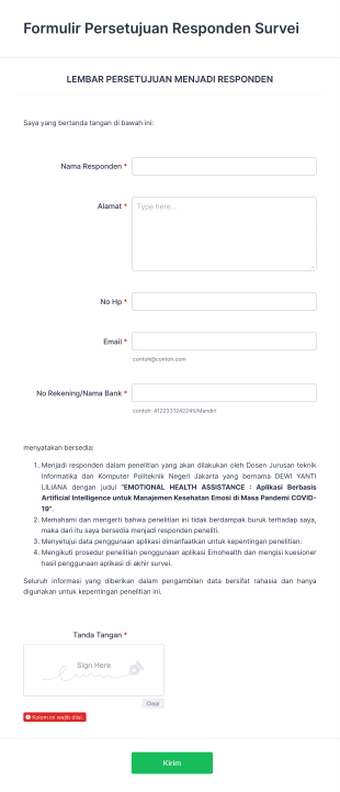 Formulir Persetujuan Responden Survei
