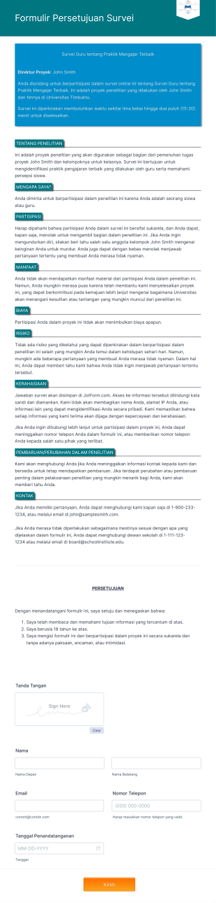 Formulir Persetujuan Survei