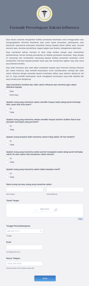 Formulir Persetujuan Vaksin Influenza