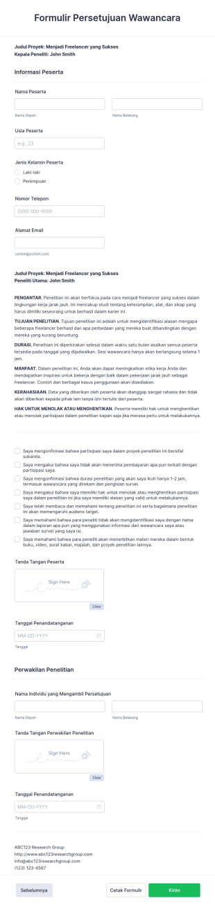 Formulir Persetujuan Wawancara