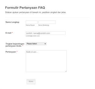 Formulir Pertanyaan FAQ