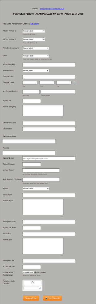 Formulir Pmb Form Template