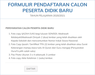 FORMULIR PPDB 2020 Form Template