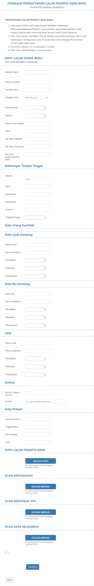 Formulir Ppdb 2020
