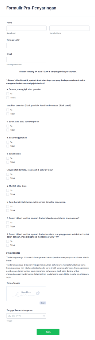 Formulir Pra Penyaringan