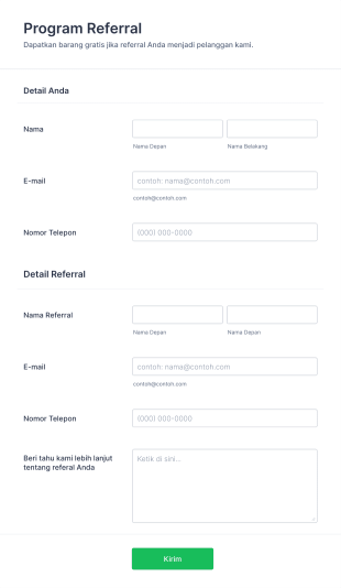Formulir Program Referral Form Template
