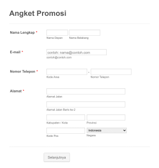 Formulir Promosi Bisnis Form Template