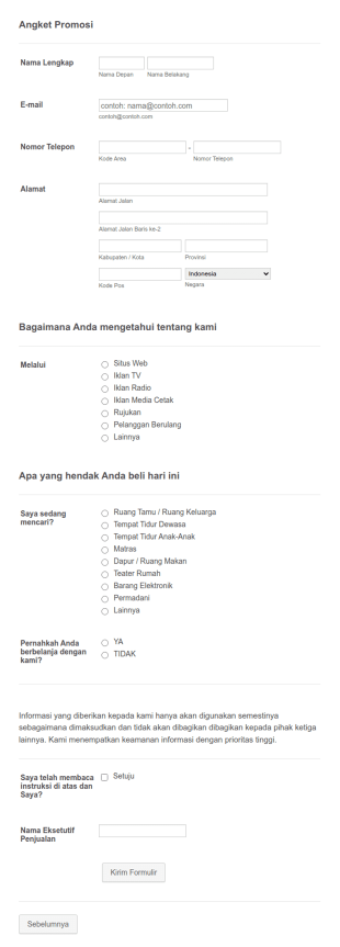 Formulir Promosi Bisnis