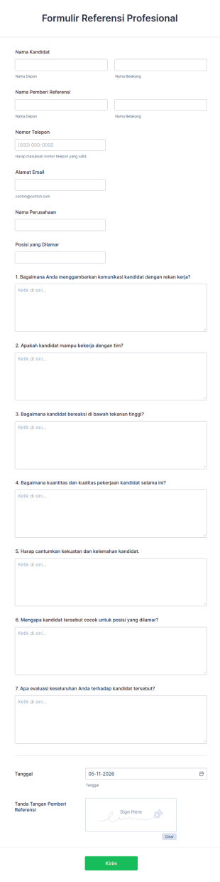 Formulir Referensi Profesional