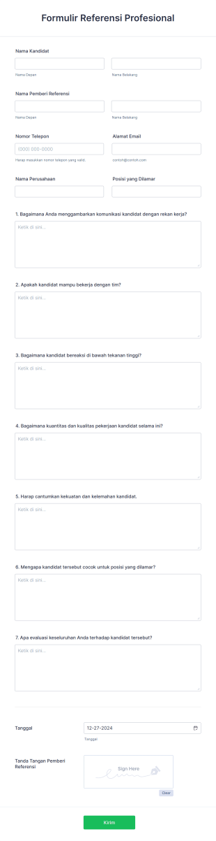 Formulir Referensi Profesional
