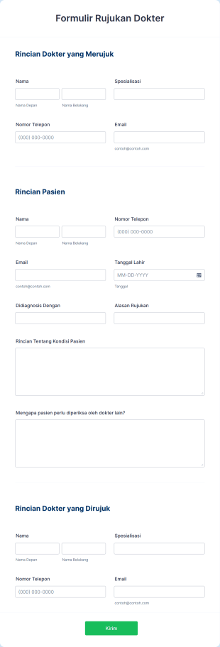 Formulir Refernsi Dokter Form Template