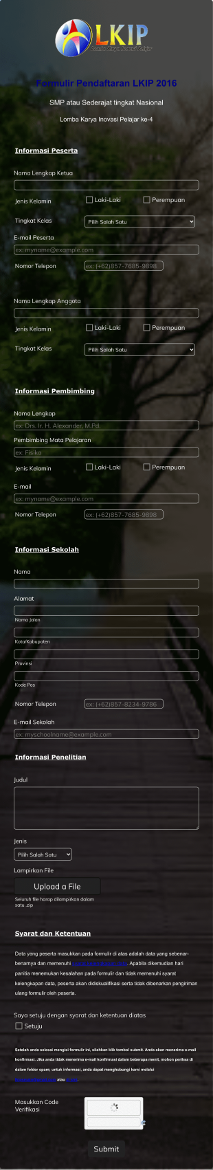 Formulir Registrasi Event Nasional 2 Form Template