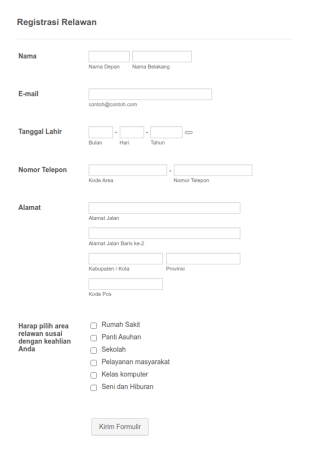 Formulir Registrasi Kandidat Relawan
