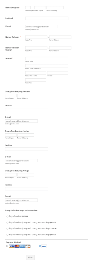 Formulir Registrasi Konvensi Seminar Form Template