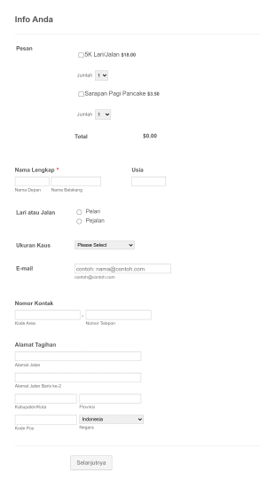 Formulir Registrasi Lari Gembira 5K Form Template