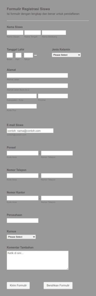 Formulir Registrasi Siswa