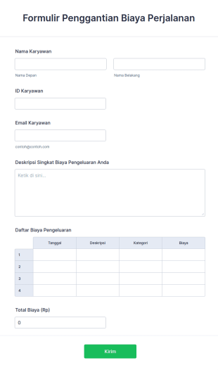 Formulir Reimbursement Biaya Perjalanan